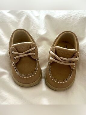 Sperry Baby Leather Boat Shoes in Tan